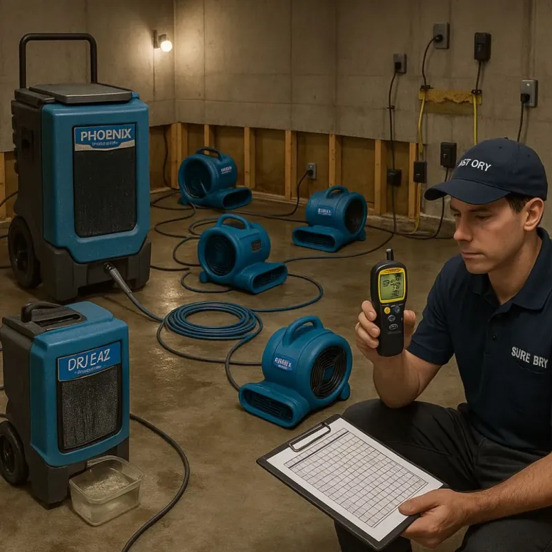 Structural Drying and Dehumidification process in Midway, KY